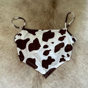 Brown cow print cami
